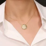 Flat-Back Floral Medallion Moissanite Pendant | Non-Flipping Everyday Charm - Image 7