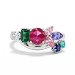 Multi-Color Cluster Ring | Anti-Tarnish Stackable Rainbow Band