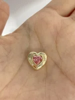 Starburst Heart Pendant - 10K / 14K / 18K Gold (Yellow / White / Rose) lab diamond/lab gemstone - Image 4
