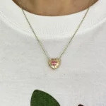 Starburst Heart Pendant - 10K / 14K / 18K Gold (Yellow / White / Rose) lab diamond/lab gemstone