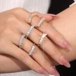 1.05ctw Cushion OMC 7 Stones Ring - 10K / 14K / 18K Gold (Yellow / White / Rose) lab diamond/moissanite - Image 5