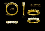 1.05ctw Cushion OMC 7 Stones Ring - 10K / 14K / 18K Gold (Yellow / White / Rose) lab diamond/moissanite - Image 2