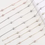 1.1ctw Station Necklace & 0.5ctw Bracelet - 10K / 14K / 18K Gold (Yellow / White / Rose) lab diamond/moissanite/lab gemstone
