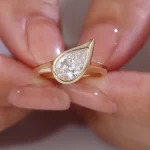 1.5ct Bezel Pinky Ring - 10K / 14K / 18K Gold (Yellow / White / Rose) lab diamond/moissanite/lab gemstone - Image 4
