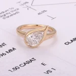 1.5ct Bezel Pinky Ring - 10K / 14K / 18K Gold (Yellow / White / Rose) lab diamond/moissanite/lab gemstone - Image 6