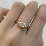 1CT Marquise Cut Ring - 10K / 14K / 18K Gold (Yellow / White / Rose) lab diamond/moissanite/lab gemstone