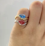 1ct Pear Charming Ring - 10K / 14K / 18K Gold (Yellow / White / Rose) lab diamond/moissanite/lab gemstone