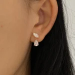 2.4ctw Marquise and Pear Drop Earring - 10K / 14K / 18K Gold (Yellow / White / Rose) lab diamond/moissanite/lab gemstone