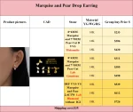 2.4ctw Marquise and Pear Drop Earring - 10K / 14K / 18K Gold (Yellow / White / Rose) lab diamond/moissanite/lab gemstone - Image 2