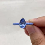 2ct Oval Enamel Ring - 10K / 14K / 18K Gold (Yellow / White / Rose) lab diamond/moissanite/lab gemstone - Image 4
