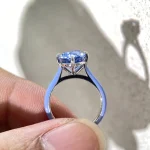 2ct Oval Enamel Ring - 10K / 14K / 18K Gold (Yellow / White / Rose) lab diamond/moissanite/lab gemstone - Image 5