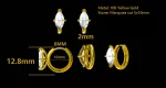 2ctw Marquise Cut Hoop Earrings - 10K / 14K / 18K Gold (Yellow / White / Rose) lab diamond/moissanite/color lab gemstone - Image 3