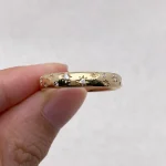 4mm Wide Cigar Band Starburst Ring - 10K / 14K / 18K Gold (Yellow / White / Rose) lab diamond/moissanite/lab gemstone - Image 4
