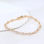 Oval Cut & Round Cut Bubble Bracelet - 10K / 14K / 18K Gold (Yellow / White / Rose) lab diamond/moissanite/lab gemstone