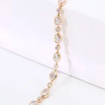Oval Cut & Round Cut Bubble Bracelet - 10K / 14K / 18K Gold (Yellow / White / Rose) lab diamond/moissanite/lab gemstone - Image 9