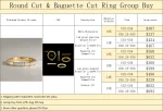 Round Cut & Baguette Cut Ring - 10K / 14K / 18K Gold (Yellow / White / Rose) lab diamond/moissanite/lab gemstone - Image 2
