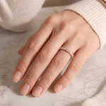 Round Cut & Baguette Cut Ring - 10K / 14K / 18K Gold (Yellow / White / Rose) lab diamond/moissanite/lab gemstone - Image 4