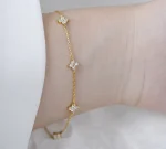 1.3ctw Clovers Bracelet - 10K / 14K / 18K Gold (Yellow / White / Rose) lab diamond/moissanite/lab gemstone