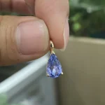 1.5ct Dewdrop Pear Dangles - 10K / 14K / 18K Gold (Yellow / White / Rose) lab diamond/moissanite/color lab gemstone - Image 4