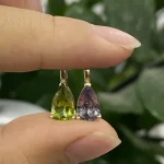 1.5ct Dewdrop Pear Dangles - 10K / 14K / 18K Gold (Yellow / White / Rose) lab diamond/moissanite/color lab gemstone - Image 5