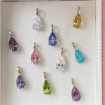 1.5ct Dewdrop Pear Dangles - 10K / 14K / 18K Gold (Yellow / White / Rose) lab diamond/moissanite/color lab gemstone - Image 7