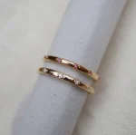1.8mm Round Cut Starburst Band - 10K / 14K / 18K Gold (Yellow / White / Rose) lab diamond/moissanite/lab gemstones