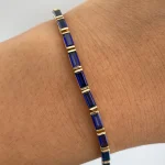 14ctw Baguette Tennis Bracelet - 10K / 14K / 18K Gold (Yellow / White / Rose) lab diamond/lab gemstone