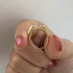 1ct East-West Marquise-Cut Solitaire Ring - 10K / 14K / 18K Gold (Yellow / White / Rose) lab diamond/moissanite/color lab gemstone - Image 4