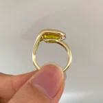 3.5ct East-West Oval Ring - 10K / 14K / 18K Gold (Yellow / White / Rose) color moissanite/lab gemstone/gradient color gemstone - Image 6