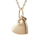 Double Heart Shape Pendant - 10K / 14K / 18K Gold (Yellow / White / Rose) lab diamond/moissanite/lab gemstone - Image 4