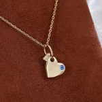 Double Heart Shape Pendant - 10K / 14K / 18K Gold (Yellow / White / Rose) lab diamond/moissanite/lab gemstone - Image 6
