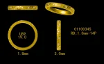 Milgrain Flower Engraved Band - 10K / 14K / 18K Gold (Yellow / White / Rose) lab diamond/color gemstone - Image 3