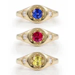 0.7ctw Starburst Chunky Ring - 10K / 14K / 18K Gold (Yellow / White / Rose) / Platinum lab diamond/moissanite/lab gemstone