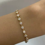 Station Tennis Bracelet - 10K / 14K / 18K Gold (Yellow / White / Rose) lab diamond/moissanite/colored lab grown gemstone