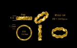 Stellar Wavy Band Ring - 10K / 14K / 18K Gold (Yellow / White / Rose) lab diamond/no stone - Image 3