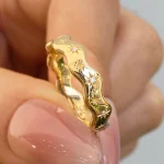 Stellar Wavy Band Ring - 10K / 14K / 18K Gold (Yellow / White / Rose) lab diamond/no stone