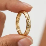 Versatile Stacking Ring - 10K / 14K / 18K Gold (Yellow / White / Rose) DEF VVS Round Lab Diamond/Lab Gemstone/Moissanite