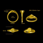 Round Cut Signet Ring - 10K / 14K / 18K Gold (Yellow / White / Rose) lab grown diamond/White Moissanite/Lab grown gemstone - Image 3