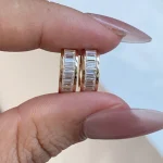 Huggie Hoop Earring - 10K / 14K / 18K Gold (Yellow / White / Rose) lab diamond/moissanite