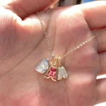 1ct Bubble Letter Pendant - 10K / 14K / 18K Gold (Yellow / White / Rose) lab diamond/moissanite/lab gemstone - Image 5