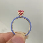 2ct Pear Enamel Ring - 10K / 14K / 18K Gold (Yellow / White / Rose) lab diamond/moissanite/lab gemstone - Image 5