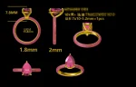 2ct Pear Enamel Ring - 10K / 14K / 18K Gold (Yellow / White / Rose) lab diamond/moissanite/lab gemstone - Image 3