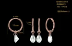 2ctw Drilled Pear Earrings - 10K / 14K / 18K Gold (Yellow / White / Rose) lab diamond/moissanite/lab gemstone - Image 3