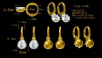 OEC Bezel Detachable Charm Earrings - 10K / 14K / 18K Gold (Yellow / White / Rose) lab diamond/moissanite/lab gemstone - Image 3