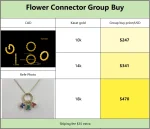 Flower Connector - 10K / 14K / 18K Gold (Yellow / White / Rose) - Image 2