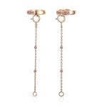 3.8cm Detachable Lab Pink Sapphire Huggie Earring (Single)