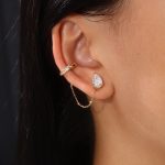 3.8cm Detachable Lab Pink Sapphire Huggie Earring (Single) - Image 7