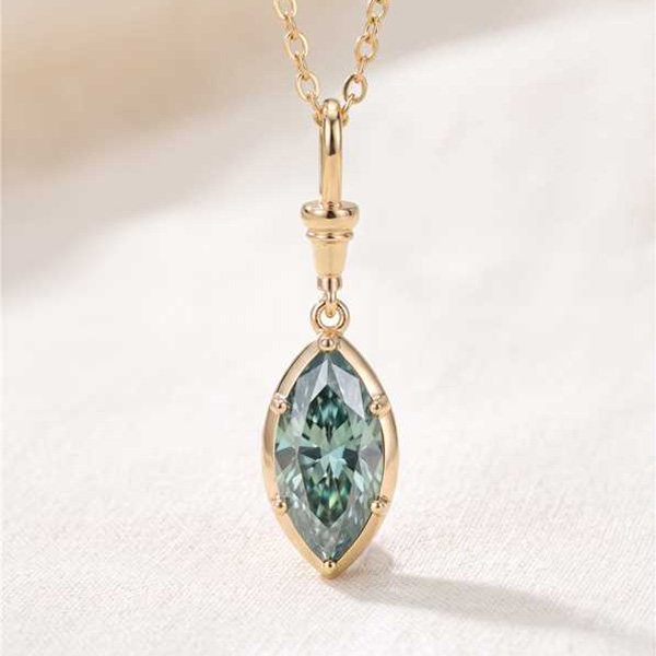 cassie261020-1-1 10K gold marquise pendant - Image 1