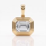 Emerald Cut Solitaire Bezel Setting Pendant