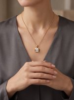 Emerald Cut Solitaire Bezel Setting Pendant - Image 2